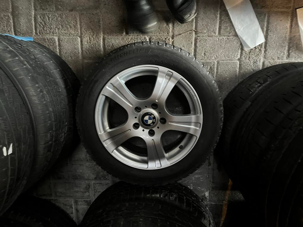 BMW Lichtmetalen Velgen met Michelin Winterbanden 205/55R16, Auto-onderdelen, Banden en Velgen, Gebruikt, 16 inch, Banden en Velgen