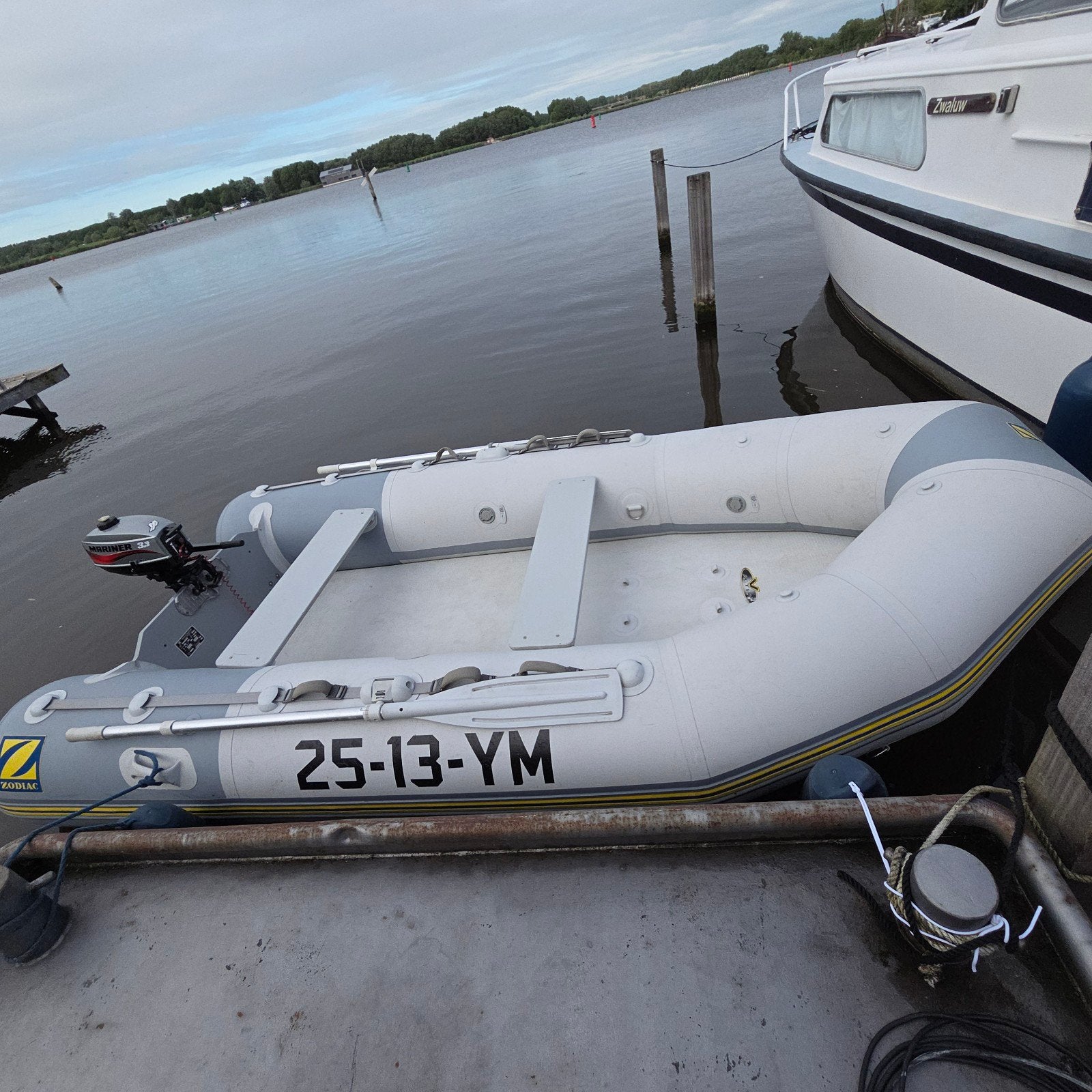 Zodiac rubberboot met Mariner 3.3 buitenboordmotor, Gebruikt, Inclusief motor, Ophalen of Verzenden, Zodiac