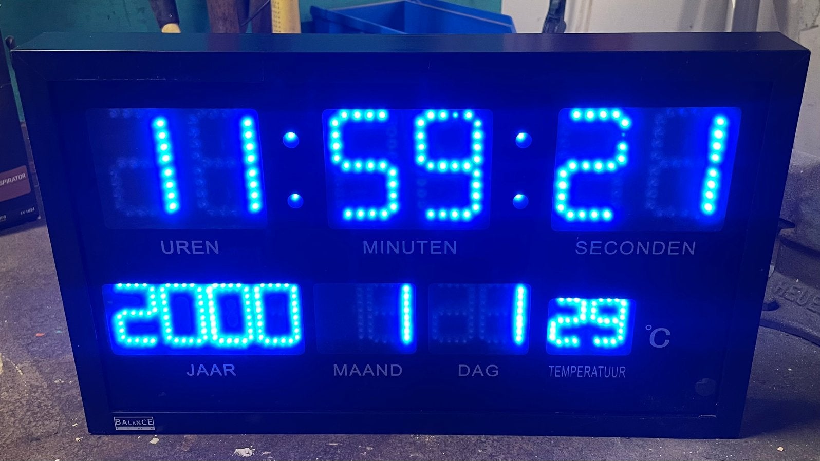 Wandklok / kalender / led-verlichting (Balance time), Ophalen of Verzenden, Gebruikt