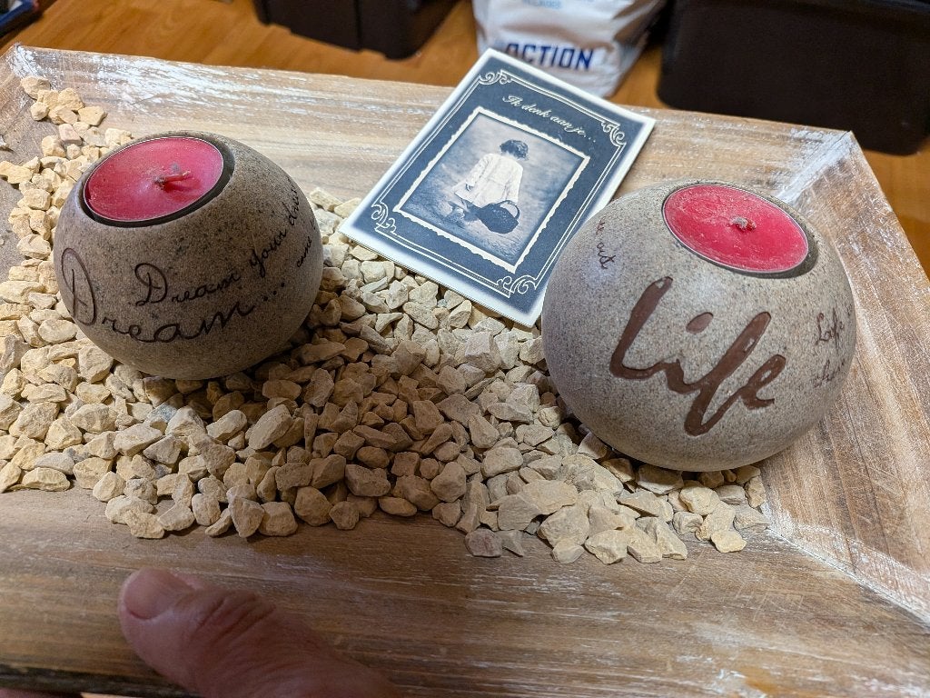 kandelaar giftset, Huis en Inrichting, Woonaccessoires | Kandelaars en Kaarsen, Ophalen of Verzenden, Zo goed als nieuw, Kandelaar