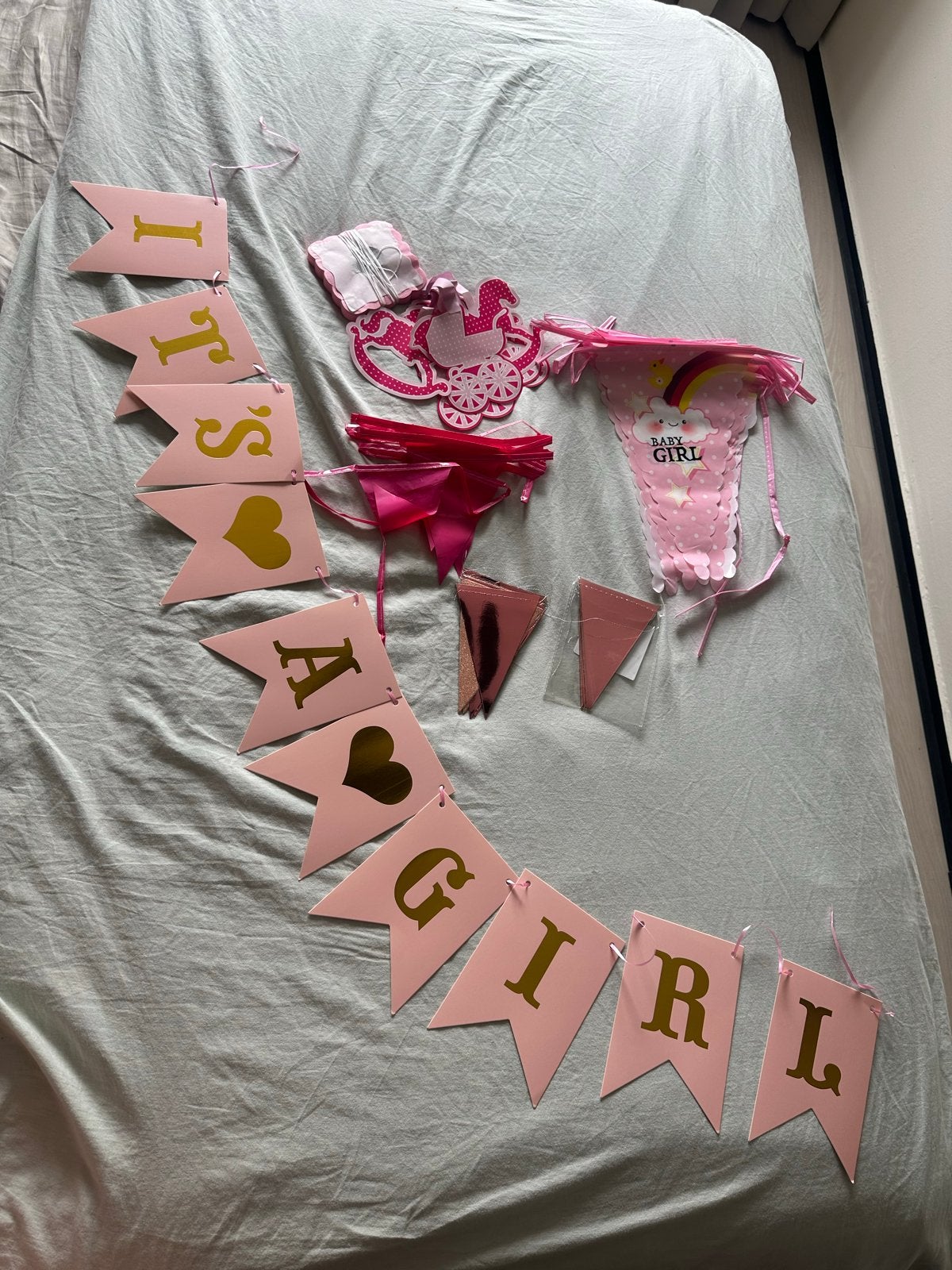 Alles voor een 'It's a Girl' Baby Shower, Ophalen of Verzenden, Zo goed als nieuw, Versiering, Geboorte of Huwelijk