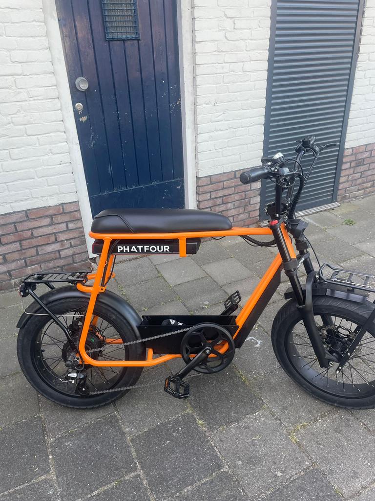 Phatfour e-bike FLB+ oranje, Zo goed als nieuw, 59 cm of meer, 50 km per accu of meer, Ophalen