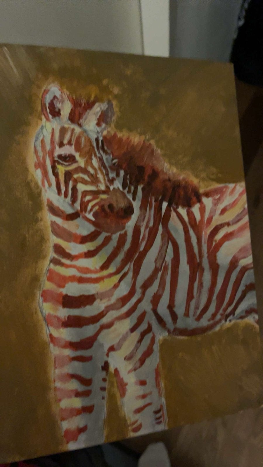 Handgeschilderd Acryl Zebra Schilderij - Uniek Kunstwerk, Ophalen of Verzenden, Handgeschilderd, Acrylverf, Dieren