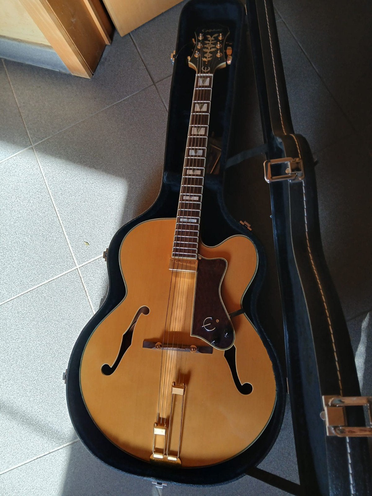 Epiphone Emperor Regent semi-akoestische gitaar + koffer, Ophalen, Zo goed als nieuw, Overige typen, Met koffer