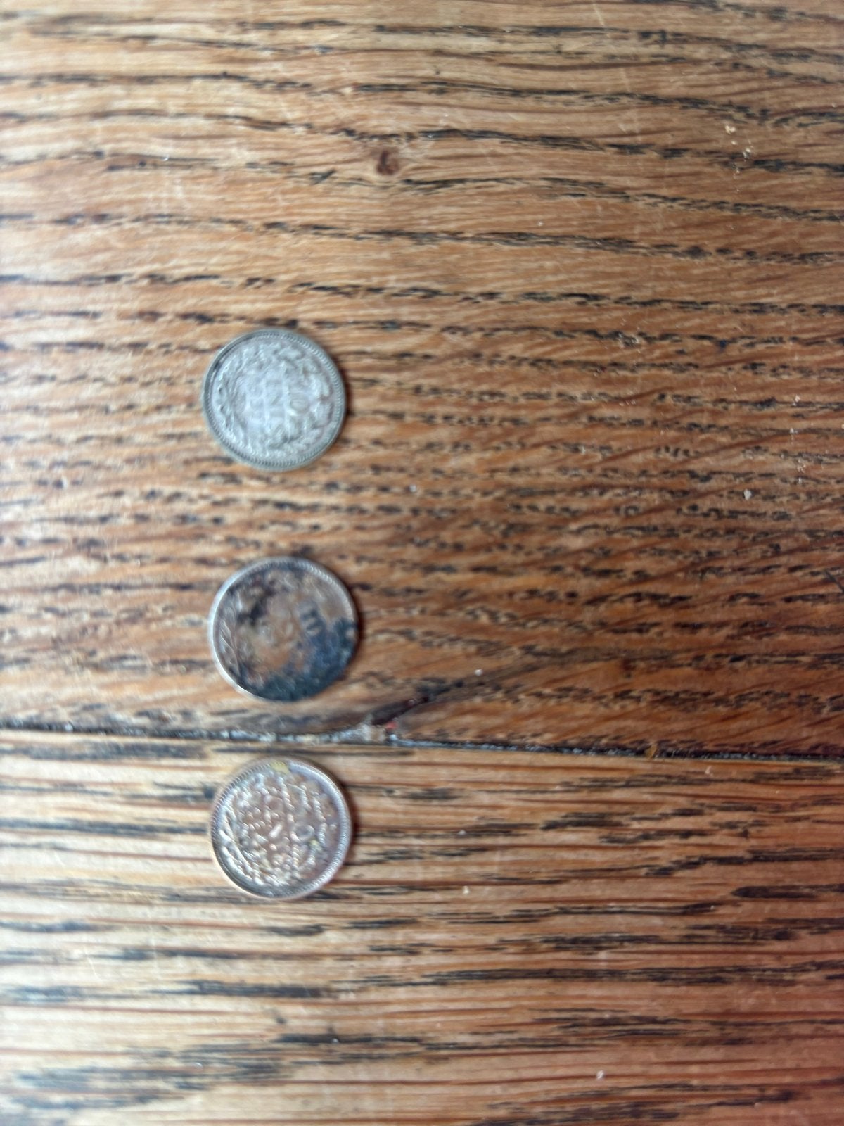 3 Dubbeltjes, waaronder 1895 (zwart), Setje, Zilver, Ophalen of Verzenden, 10 cent