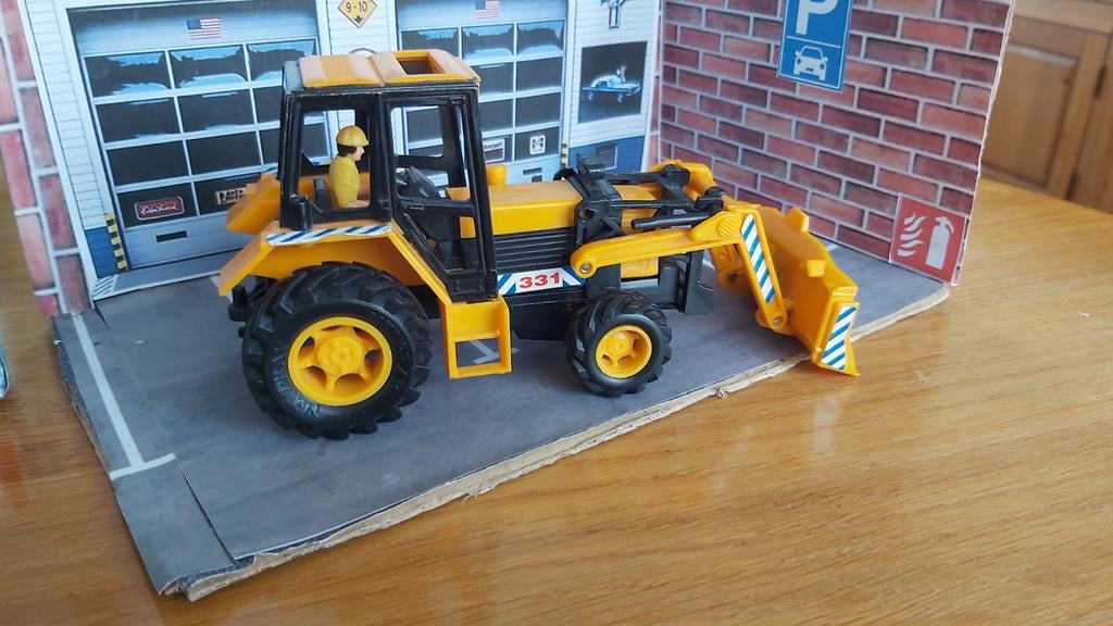 Speelgoed tractor met schep - Geel/Zwart, Ophalen of Verzenden, Gebruikt