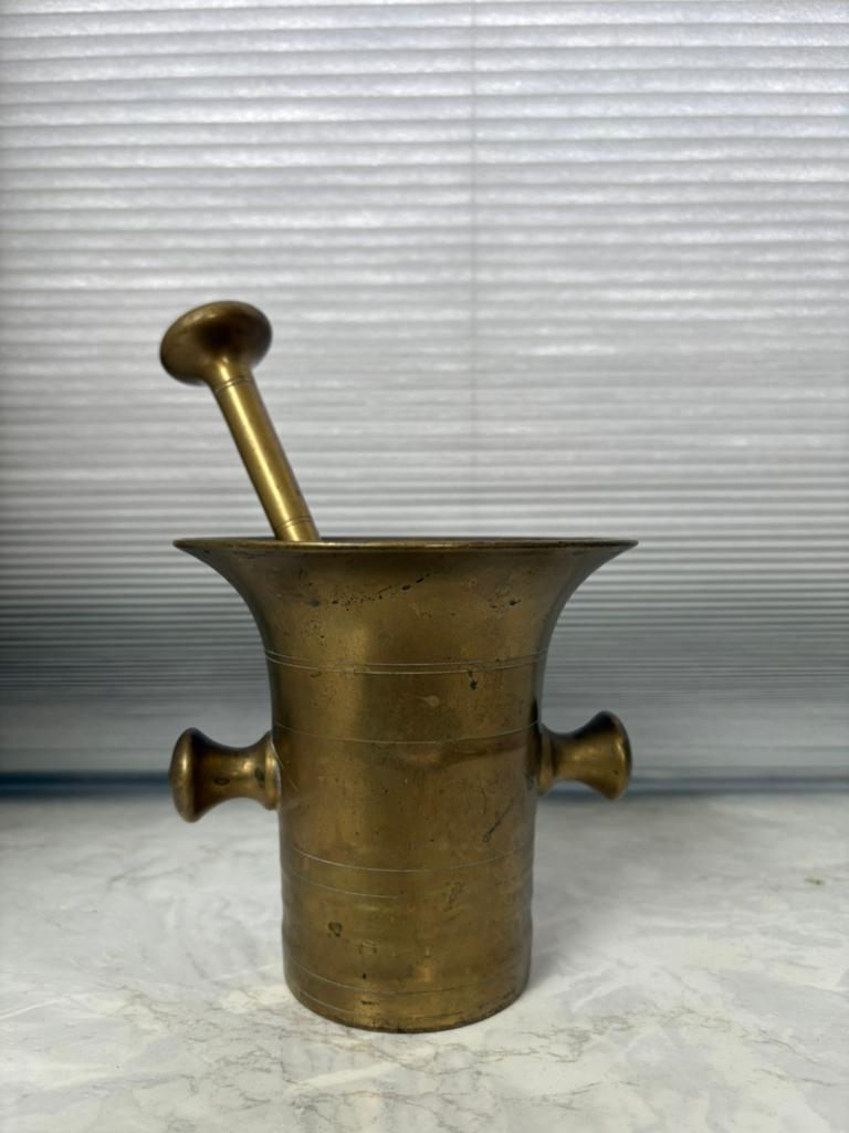 Antieke Bronzen Vijzel met Stamper, Antiek en Kunst, Antiek | Koper en Brons, Ophalen of Verzenden