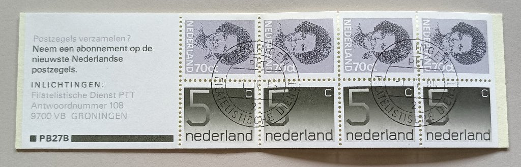 Nederland 1985 PB27B, Ophalen of Verzenden, Gestempeld