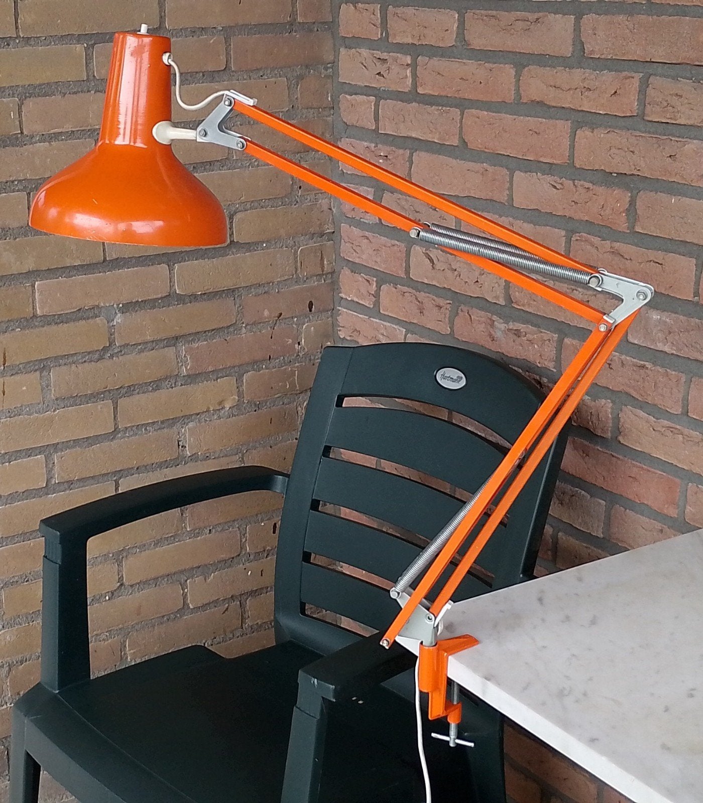 Vintage bureaulamp oranje, Antiek en Kunst, Ophalen of Verzenden
