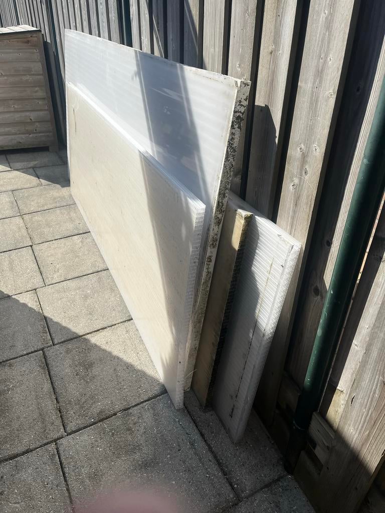 Polycarbonaat 4xkunststof platen voor diverse toepassingen, Doe-het-zelf en Verbouw, Ophalen of Verzenden, Gebruikt, Overige materialen
