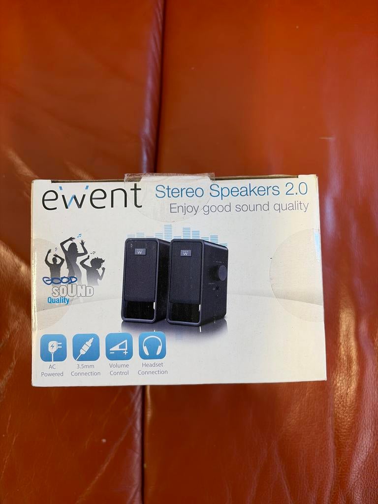 Ewent Stereo Speakers 2.0 - Nieuw in doos, Computers en Software, Pc speakers, Ophalen of Verzenden, Nieuw, Audiokanaal 2