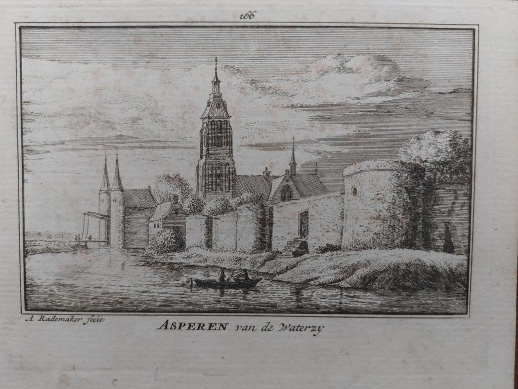 166 / Asperen Gravure van A. Rademaker, Antiek en Kunst, Ophalen of Verzenden