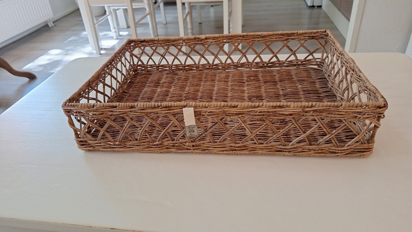 Riviera Maison Rattan Dienblad - 65x45 cm, Ophalen, Gebruikt, Gevlochten, Riet