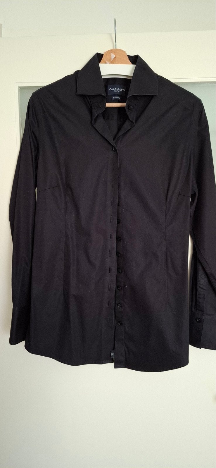 dames blouse, zwart,cavallaro,46,stretch,bloes,merkkleding, Verzenden, Zwart, Zo goed als nieuw, Maat 46/48 (XL) of groter