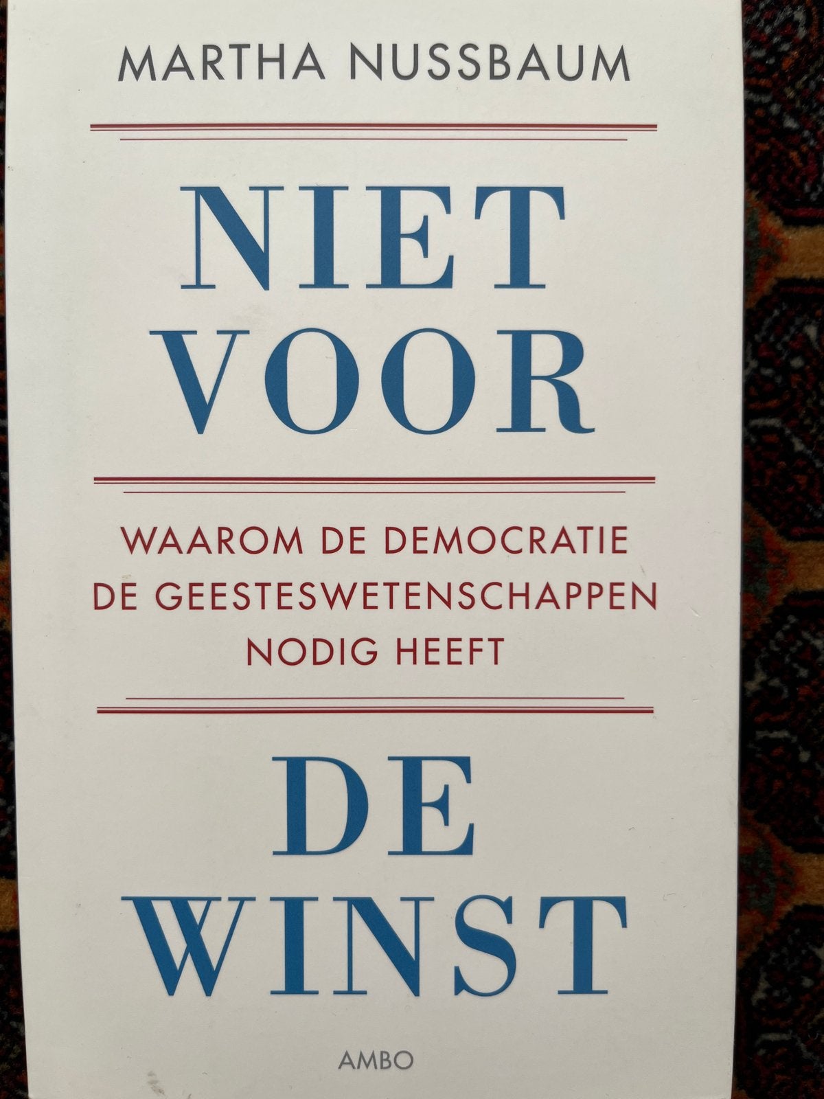 Martha Nussbaum - Niet voor de winst, Boeken, Ophalen of Verzenden, Zo goed als nieuw, Martha Nussbaum