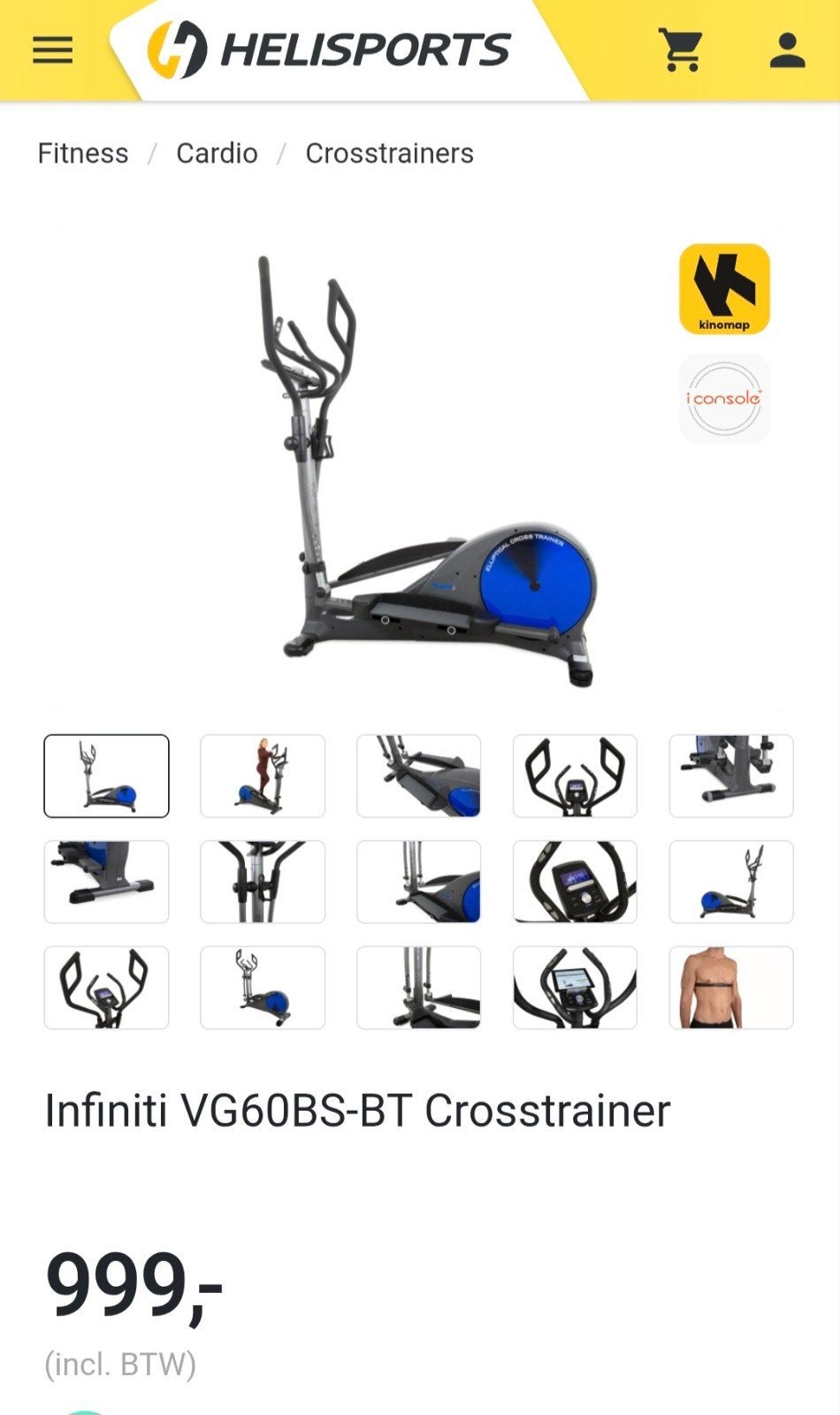Infiniti VG60BS-BT Crosstrainer - Zo goed als nieuw, Ophalen, Zo goed als nieuw, Crosstrainer, Metaal