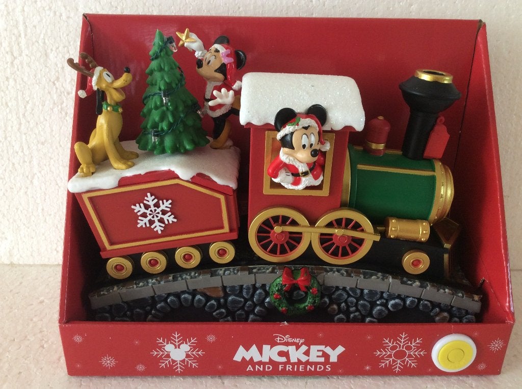 Disney kerst trein  - mickey minnie pluto - NIEUW, Ophalen of Verzenden, Mickey Mouse, Nieuw, Beeldje of Figuurtje