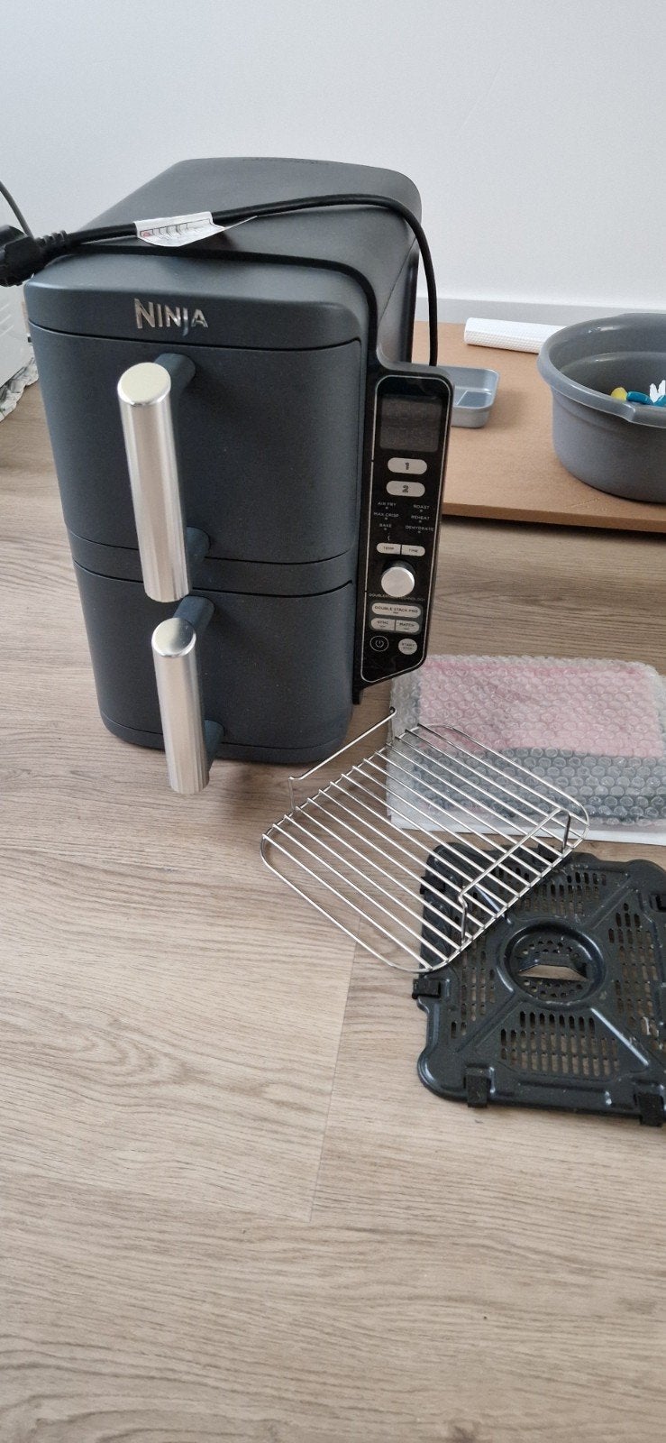 Ninja Foodi Dual Zone Airfryer SL400EU 9.5L met extra items, Ophalen, Zo goed als nieuw, Airfryer XL, 1500 gram of meer
