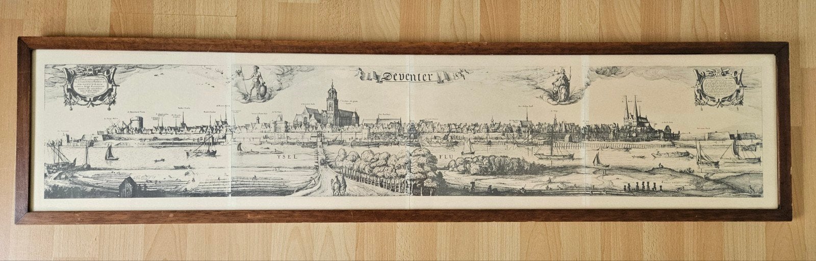 Antieke Gravure Deventer Stadsgezicht - 17e Eeuw, Antiek en Kunst, Ophalen of Verzenden