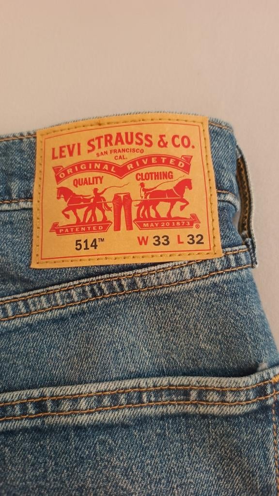Nieuwe Levi's 514 spijkerbroek jeans - W33 L32, Levi's, Blauw, Nieuw, Ophalen of Verzenden