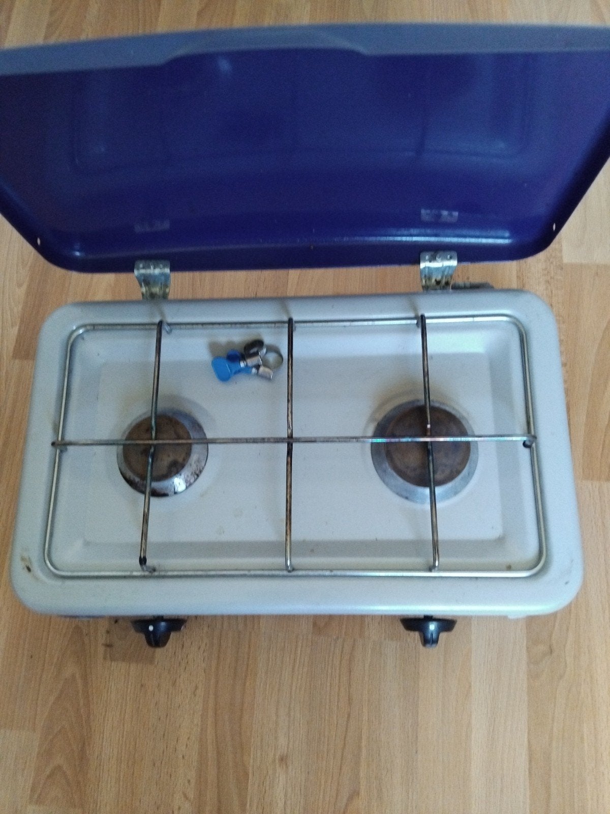 Draagbaar 2-pits gasfornuis voor camping of buiten, Ophalen, Gebruikt