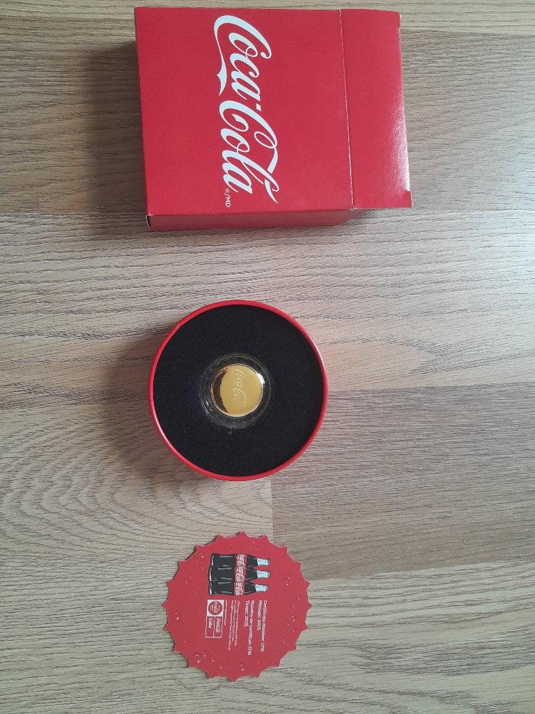Gouden Coca Cola dop 1,2 gram goud, Ophalen, Goud