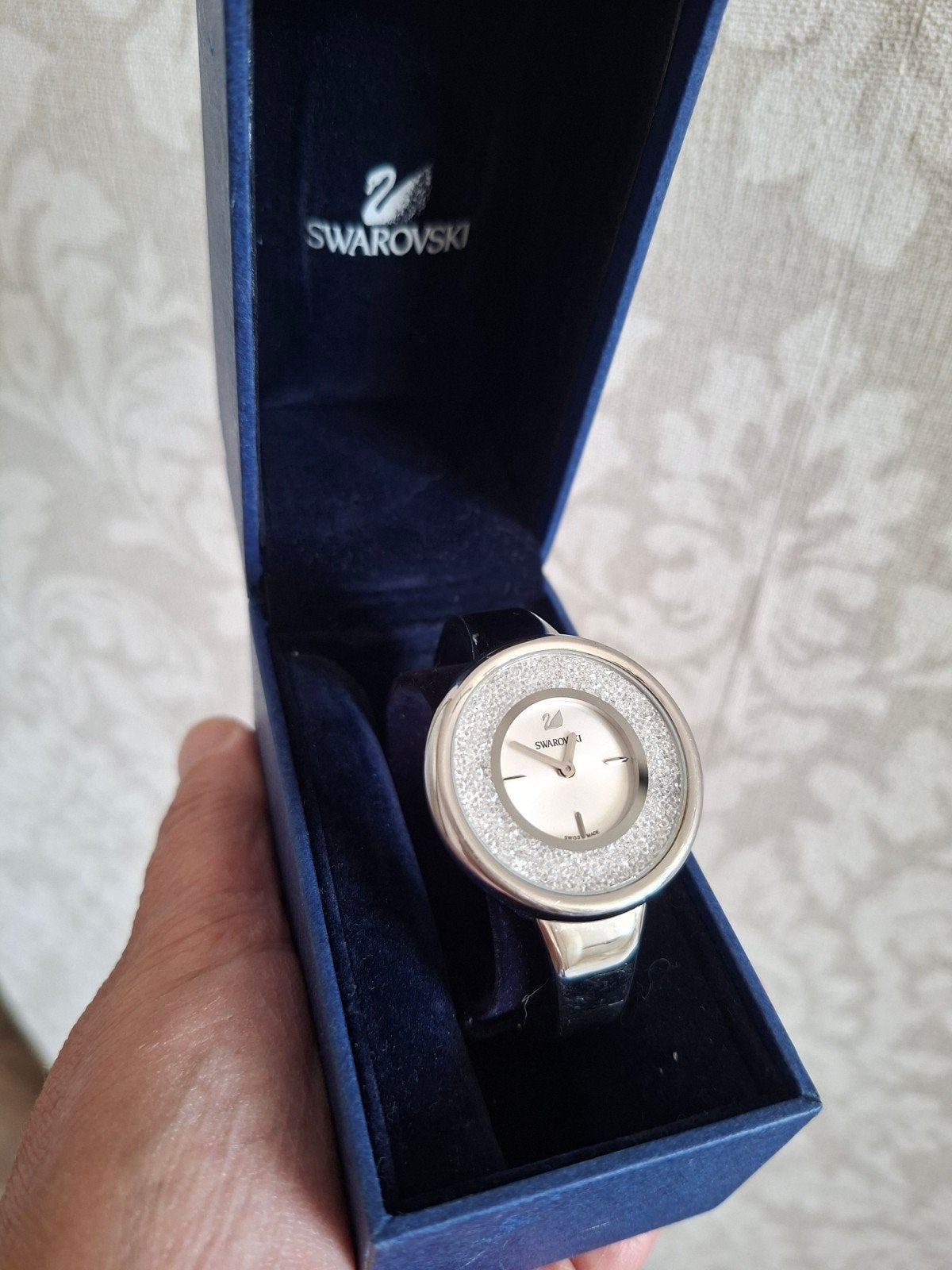 Swarovski Polshorloge met Strass - Zo goed als nieuw, Sieraden, Tassen en Uiterlijk, Overige merken, Staal, Staal, Polshorloge