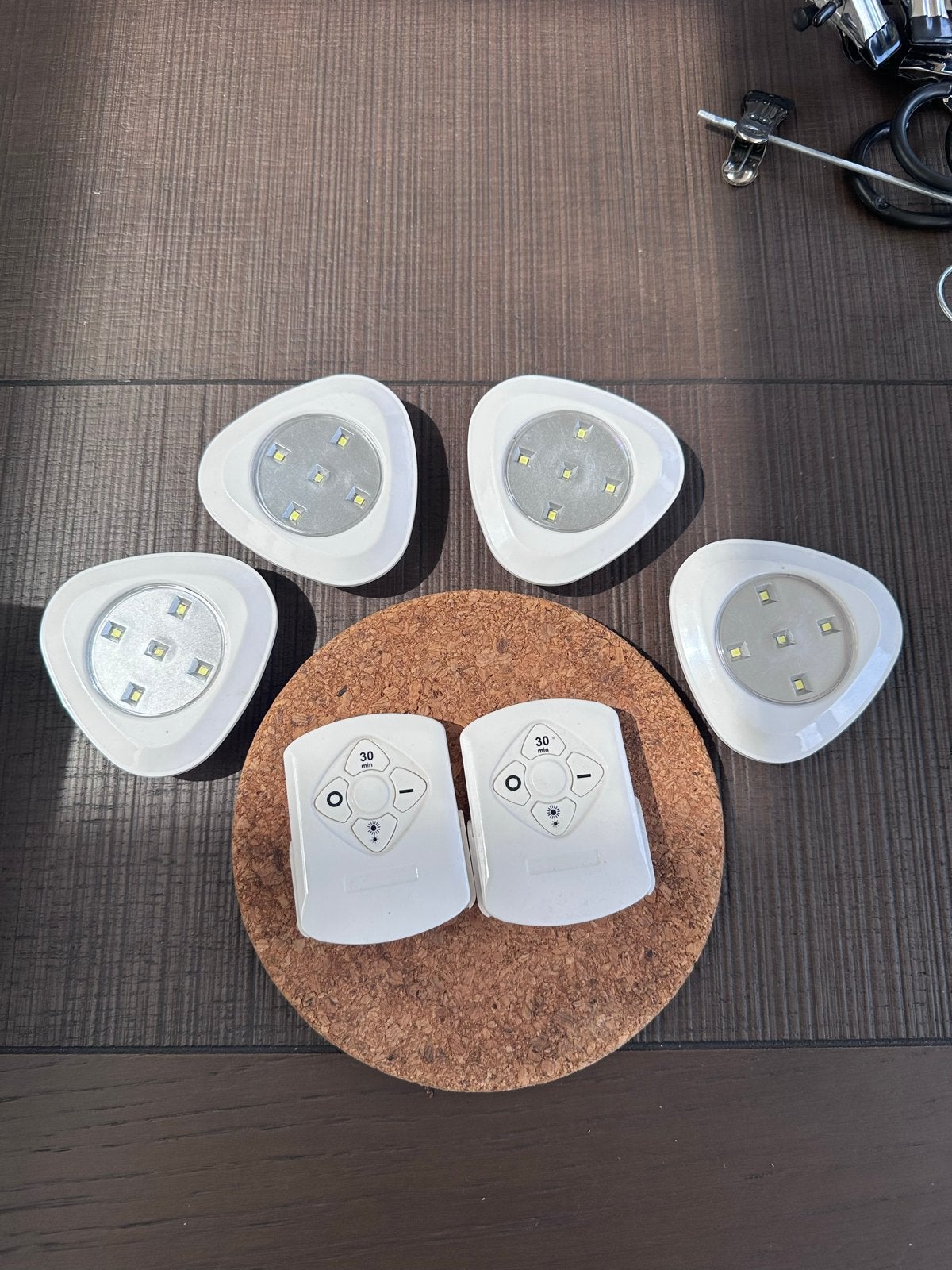 LED Kastverlichting met Afstandsbediening (4 stuks), Ophalen, Wit, Gebruikt, Kunststof