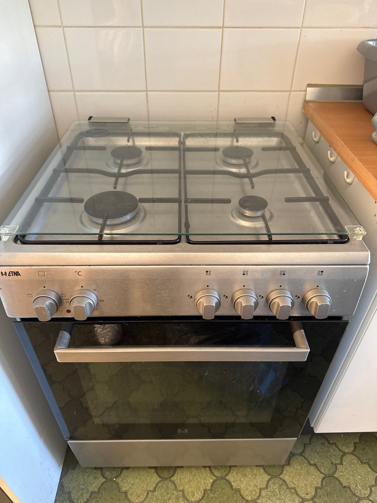 Etna gasfornuis met oven - 4 pitten, Ophalen, Gebruikt, 4 kookzones, Gas
