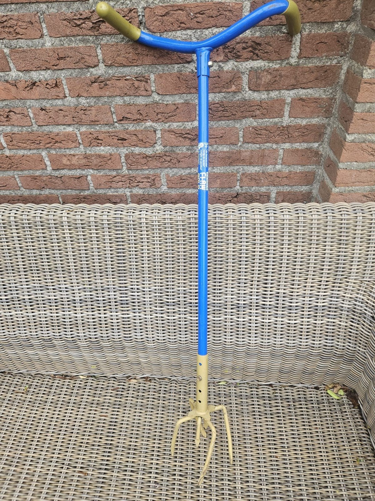 Onkruidsteker met blauw handvat, Ophalen, Gebruikt, Onkruidsteker, Onbekend
