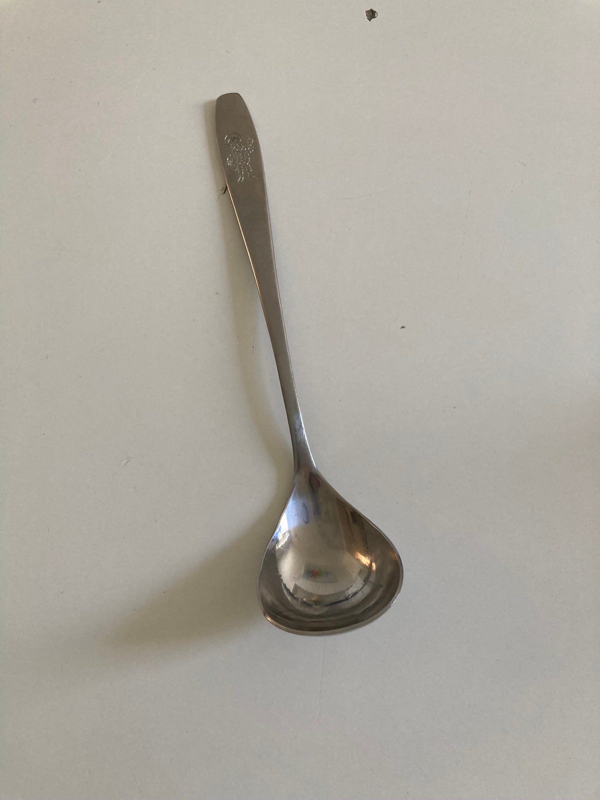 Jamlepel met Flipje uit Tiel edelstaal lang 17,5 cm, Gebruikt, Los bestek, Ophalen of Verzenden, Rvs of Chroom