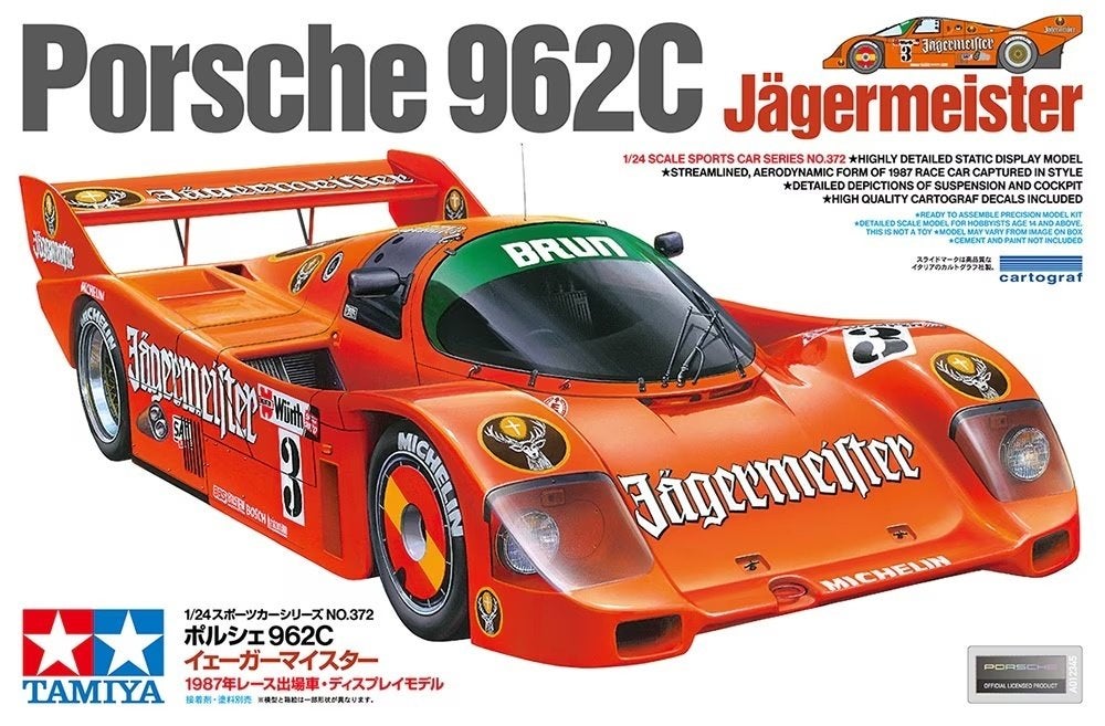 Tamiya 1:24 Porsche 962C Jägermeister, Auto, Verzenden, Groter dan 1:32, Nieuw