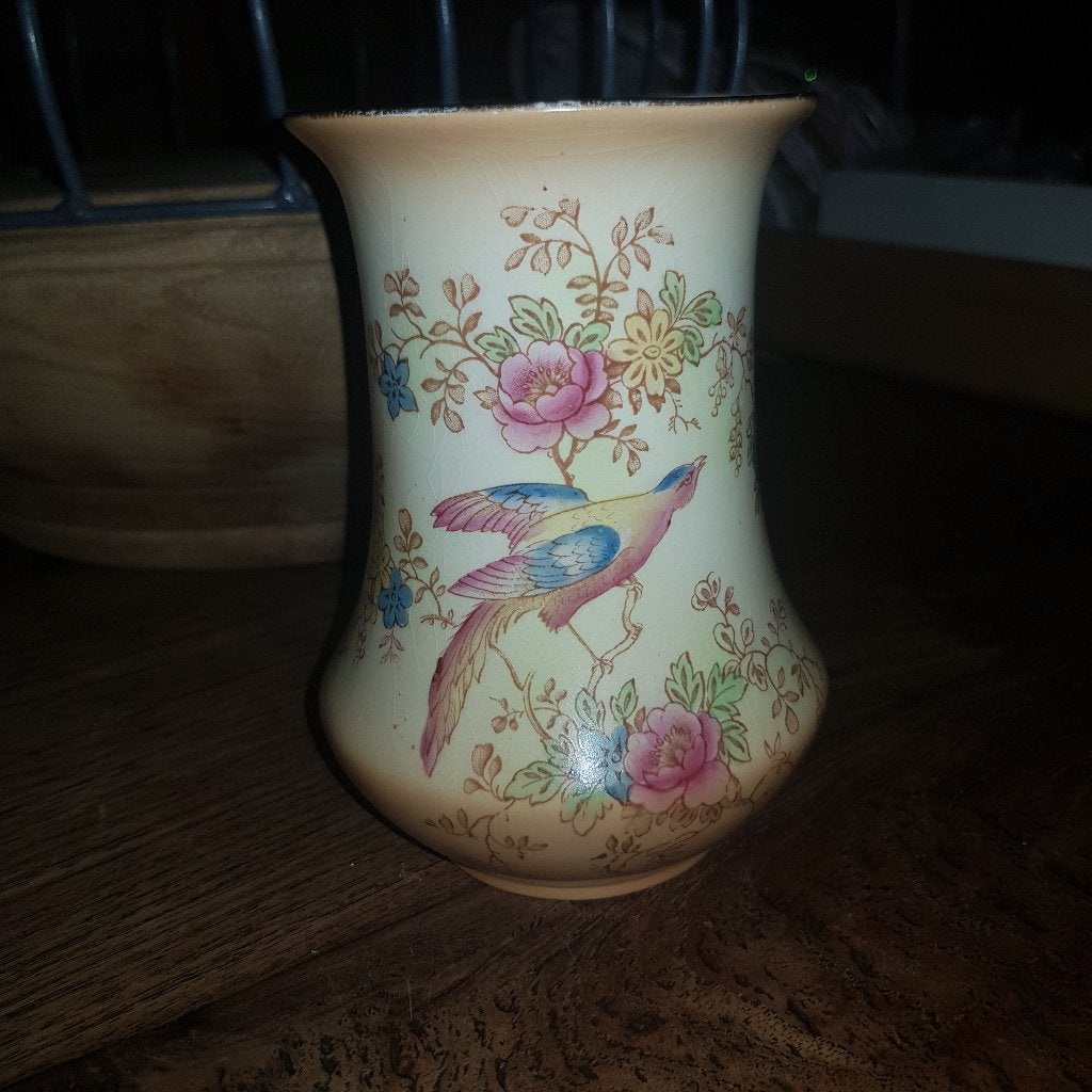 Vintage Regal Ware Vaas met Vogel- en Bloemmotief, Antiek en Kunst, Antiek | Vazen, Ophalen of Verzenden