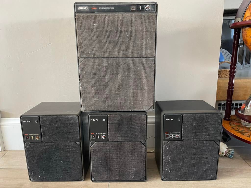 Philips 544/541 Electronic Speakers - Vintage Set, Audio, Tv en Foto, Philips, Gebruikt, Ophalen of Verzenden, Minder dan 60 watt