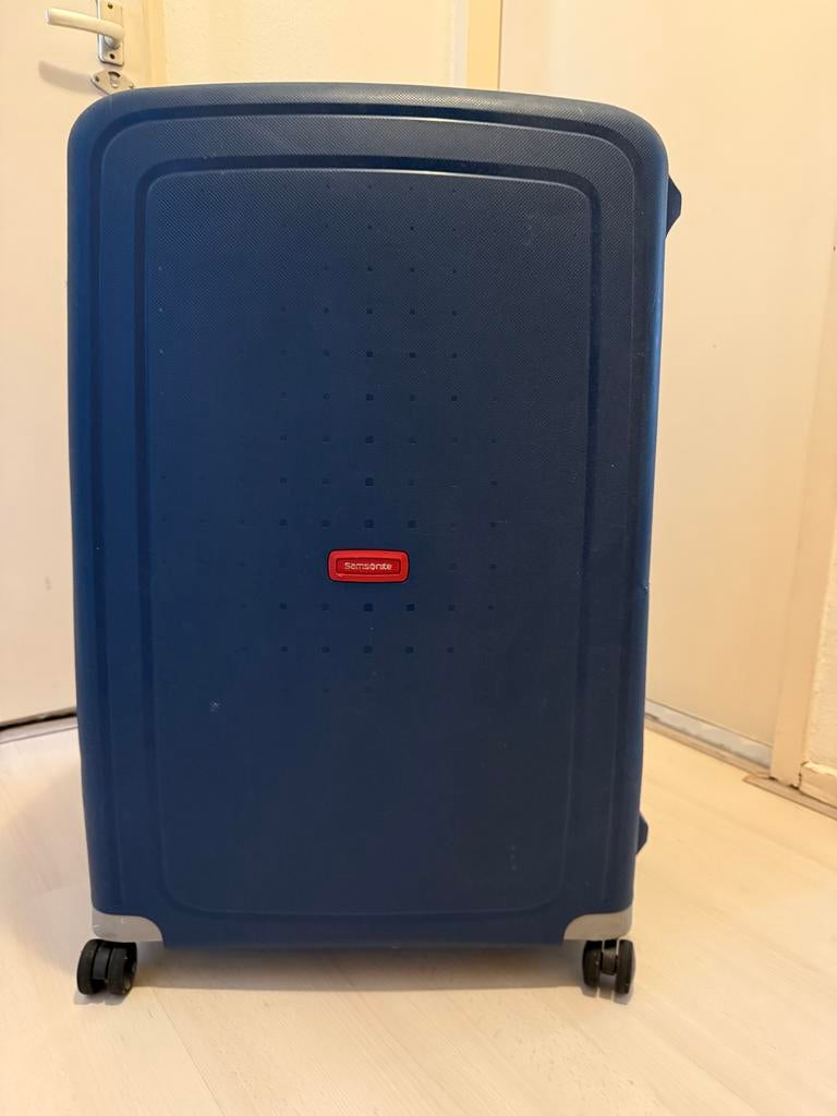 Samsonite SPINNER 81/30 DARK BLUE/CRIMSON RED, Wieltjes, Hard kunststof, Ophalen of Verzenden, Zo goed als nieuw