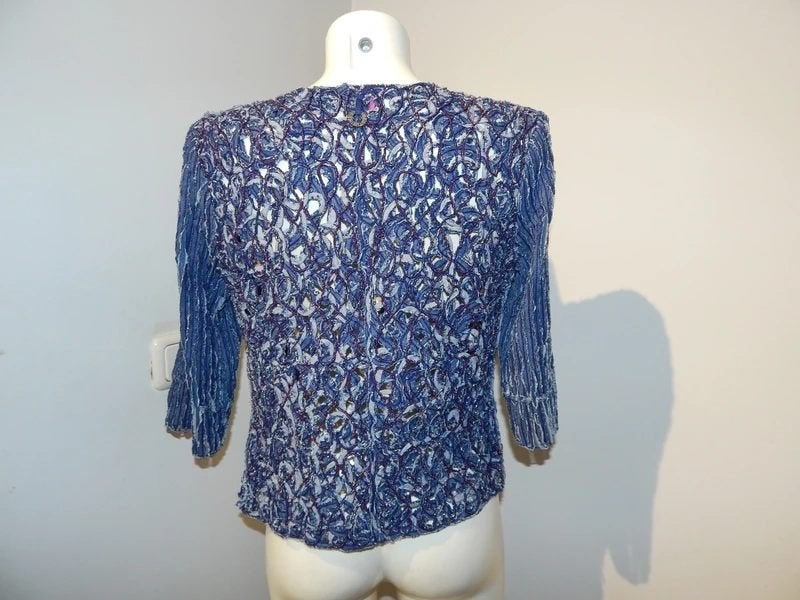 Save the Queen vest jasje open gewerkt glinster draad M, Maat 38/40 (M), Save the Queen, Zo goed als nieuw, Meerkleurig