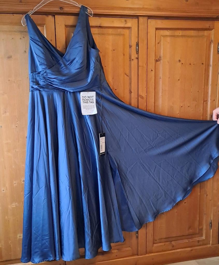 Blauwe galajurk My Mascara Curves mt 52 (valt als 48). Nieuw, Galajurk, Blauw, Maat 46/48 (XL) of groter, Nieuw