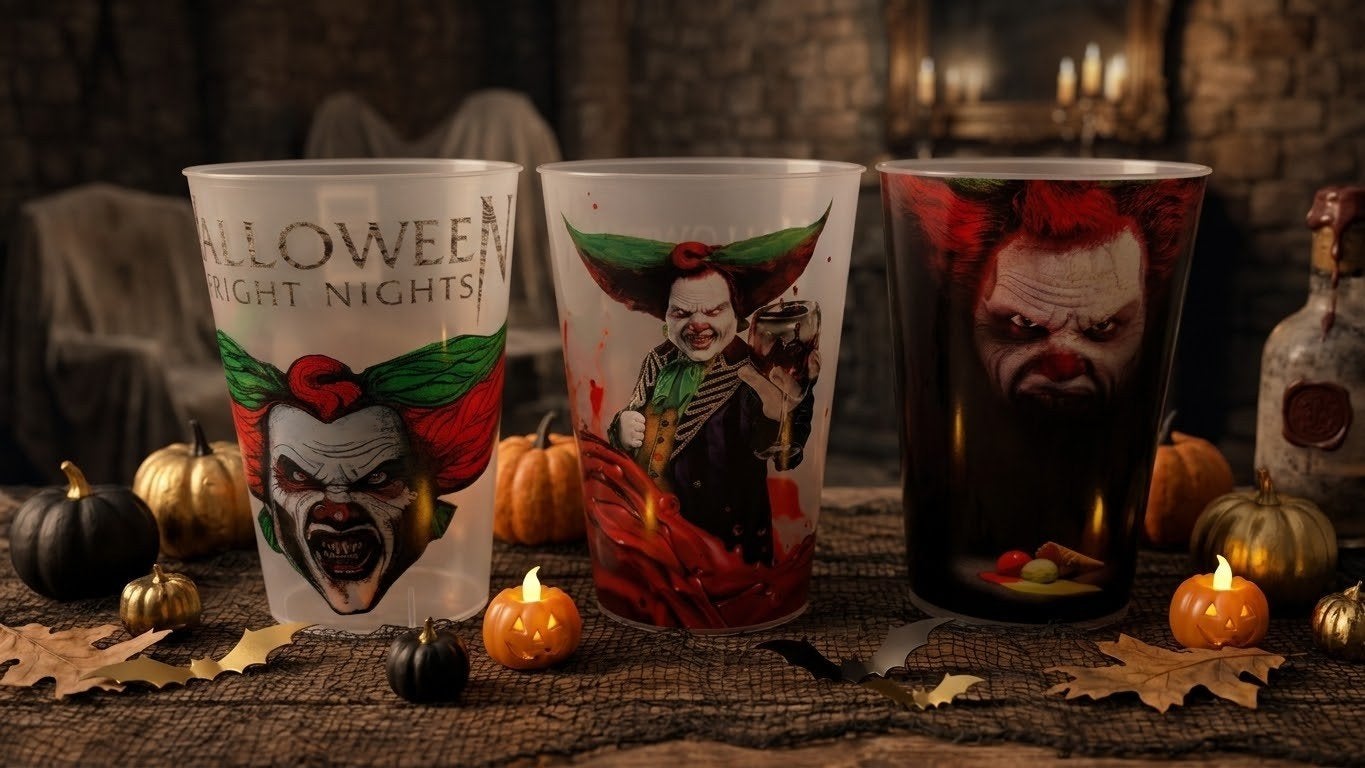 Halloween Fright Nights bekers - Walibi Holland, Ophalen of Verzenden, Overige figuren, Gebruikt, Servies