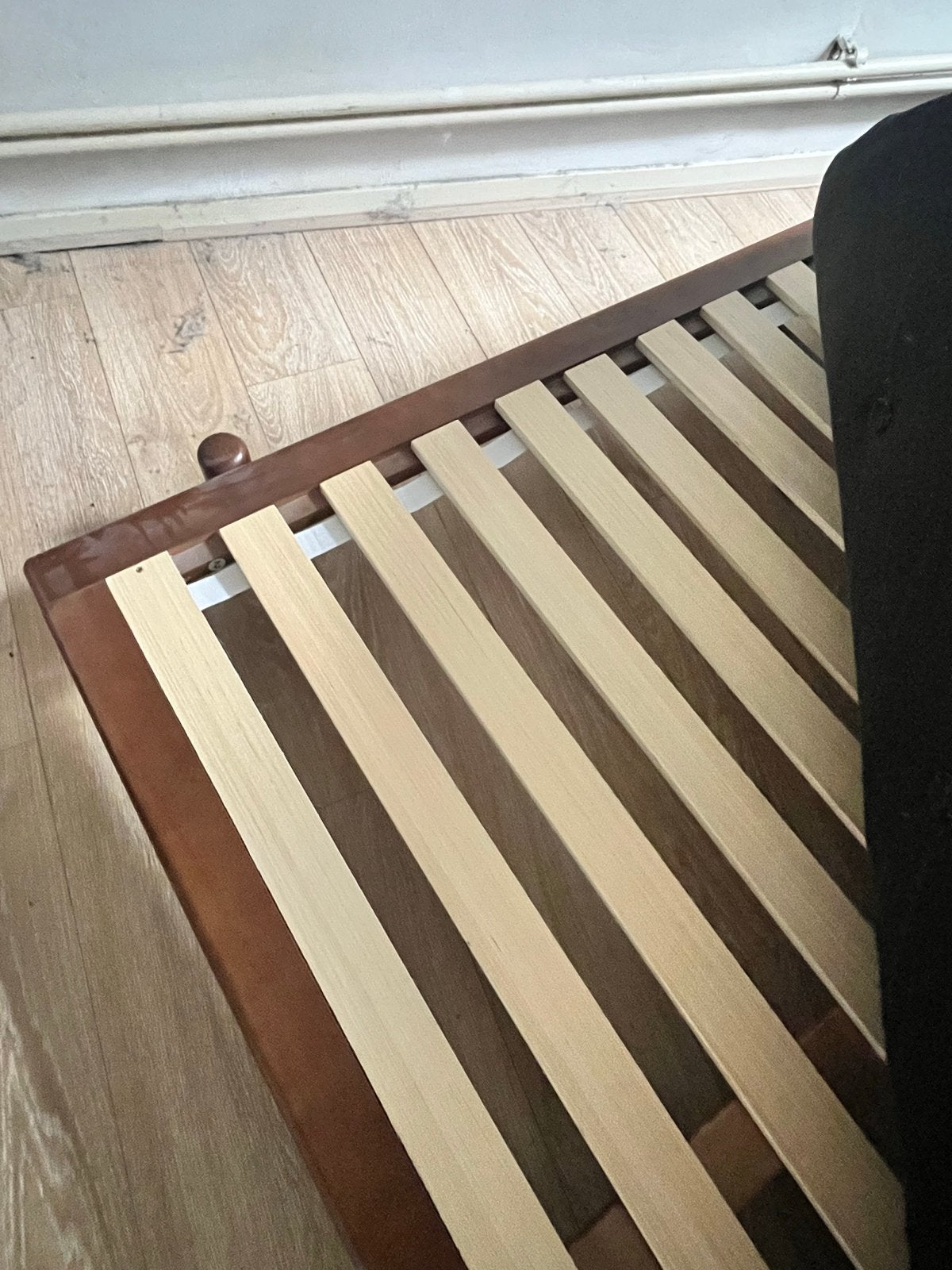 Zo goed als nieuw Japans walnoot houten tweepersoonsbed, Ophalen, Bruin, Tweepersoons, Zo goed als nieuw