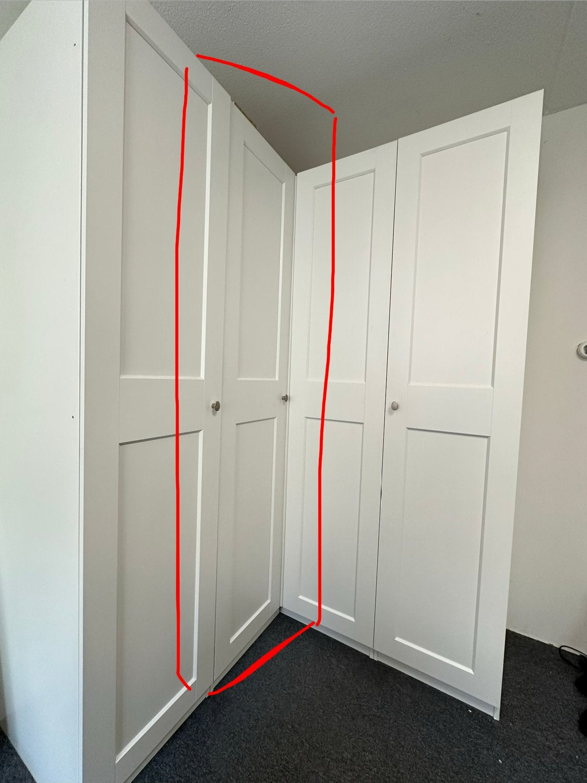 IKEA PAX Hoekkast 236 cm met GRIMO deur – Wit, Ophalen, Gebruikt