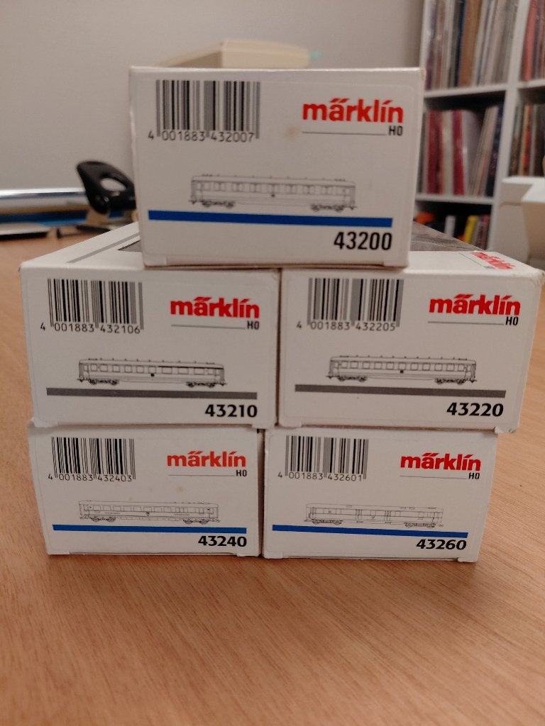 Märklin H0 wagenset 43200-43260 5 stuks, Hobby en Vrije tijd, Modeltreinen | H0, Wisselstroom, Gebruikt, Wagon, Ophalen of Verzenden