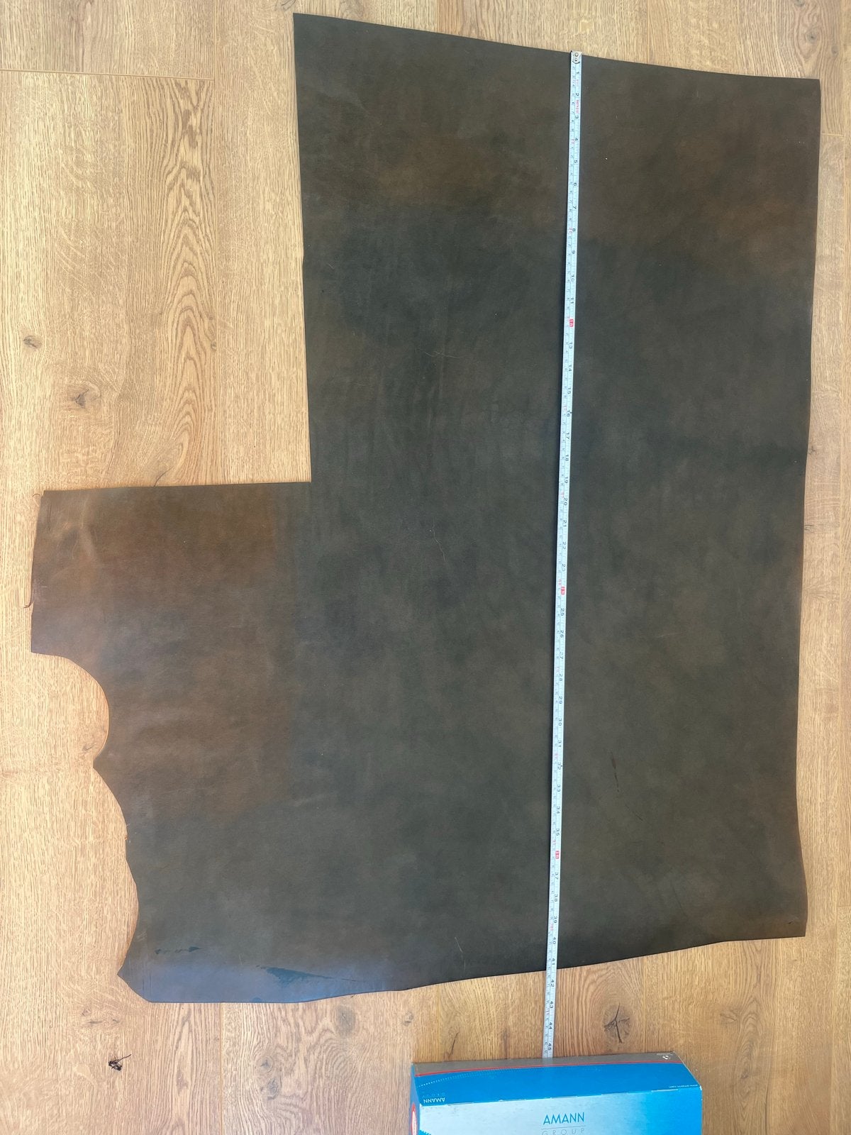 Lederen lap 0.25cm dik, 105cm breed, 59cm/80cm lang, Ophalen, Bruin, Leer of Kunstleer, Nieuw