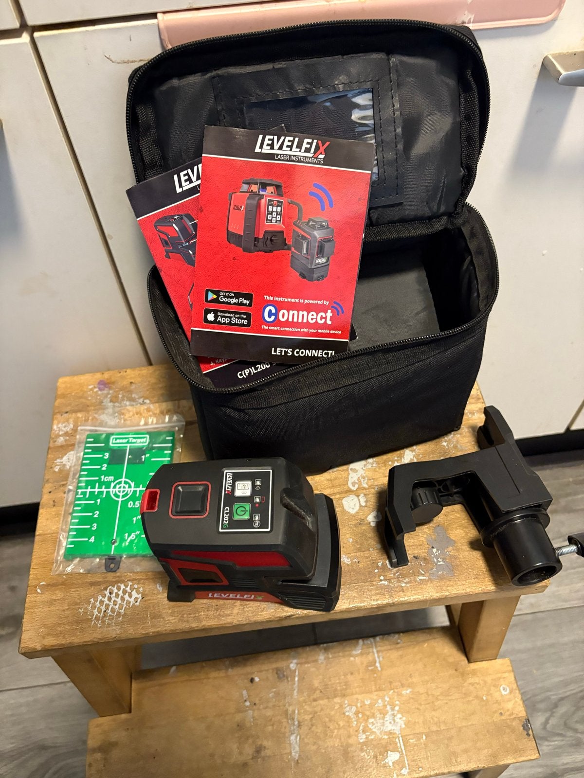 LevelFix Laser  met Accessoires, Doe-het-zelf en Verbouw, Ophalen of Verzenden, Zo goed als nieuw, Licht