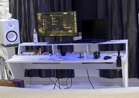 Glorious Sound Desk Pro White, Huis en Inrichting, Bureaus, Zo goed als nieuw, Gamingbureau, Wit, Ophalen of Verzenden
