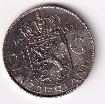 2 1/2 Gulden 1960 Zeer fraai met Patina, Postzegels en Munten, Munten | Nederland, Koningin Juliana, Verzenden, Zilver, Losse munt