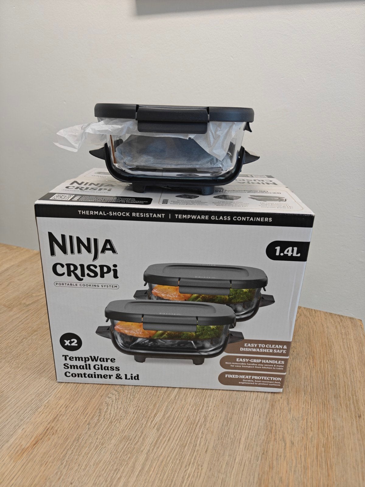 Ninja Crispi TempWare glazen containers met deksel (2x 1.4L), Huis en Inrichting, Glas, Nieuw, Ophalen of Verzenden, Overige merken