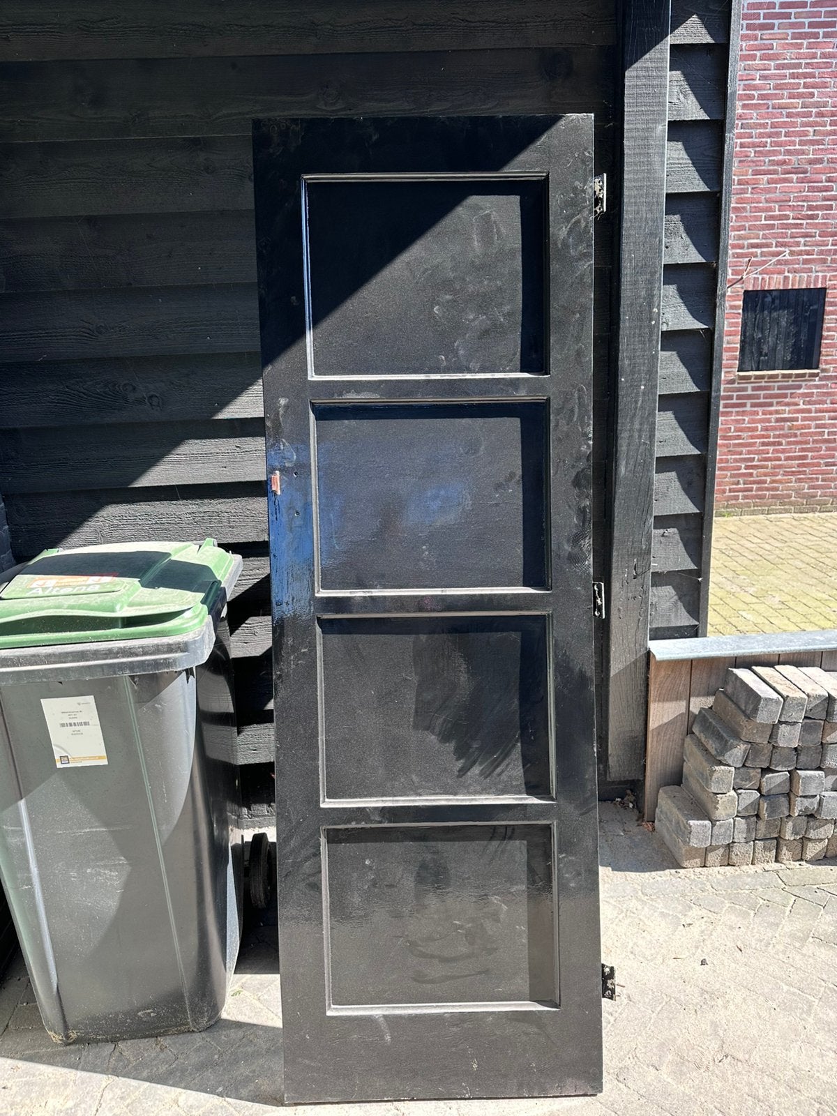 Zwarte deur met panelen, Ophalen, Minder dan 80 cm, Overige typen, Zo goed als nieuw