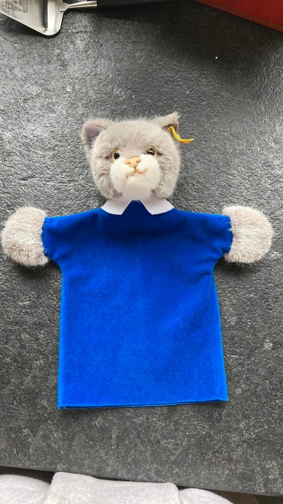 🐈Steiff handpop poes🐈, Ophalen of Verzenden, Zo goed als nieuw