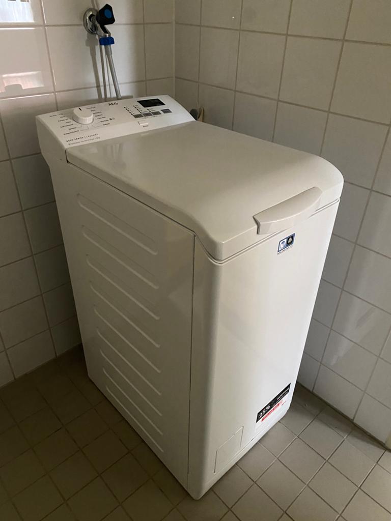 Te koop AEG bovenlader, Witgoed en Apparatuur, Wasmachines, Ophalen, 1200 tot 1600 toeren, Gebruikt, 4 tot 6 kg