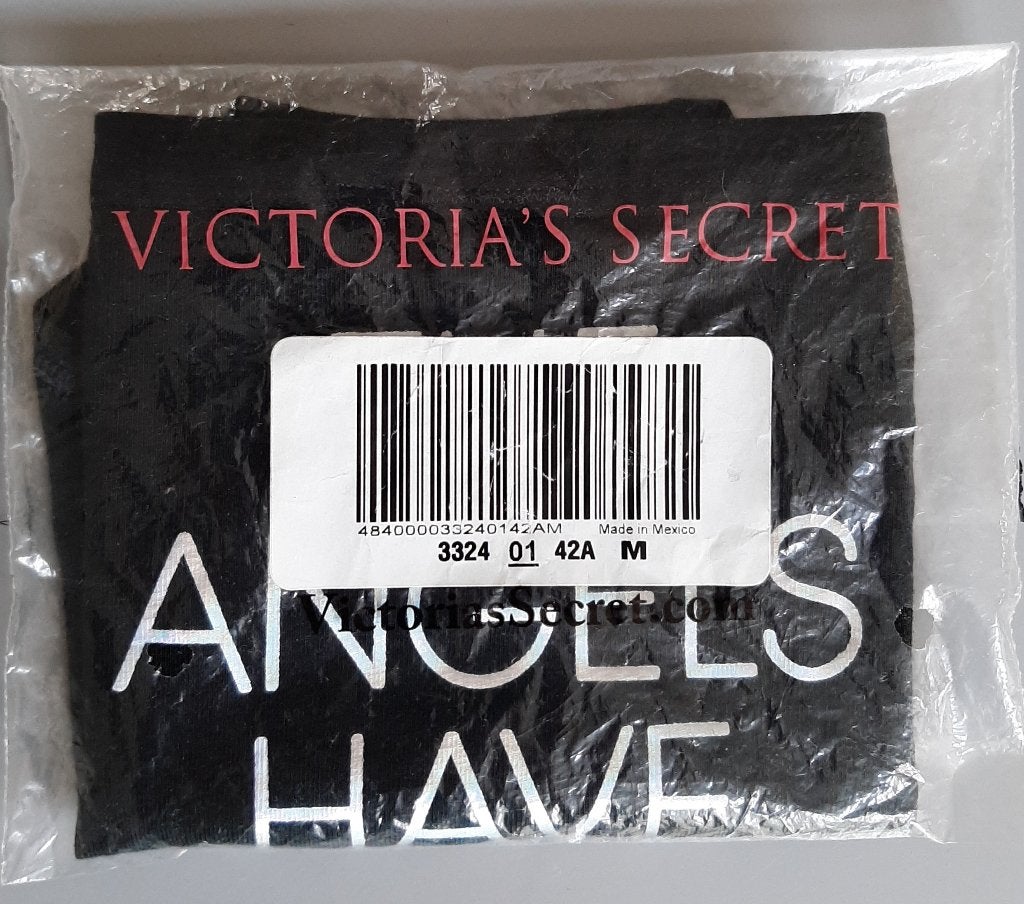 Victoria's Secret zwarte slip M met zilveren tekst achterop, Victoria's Secret, Ophalen, Zwart, Slip